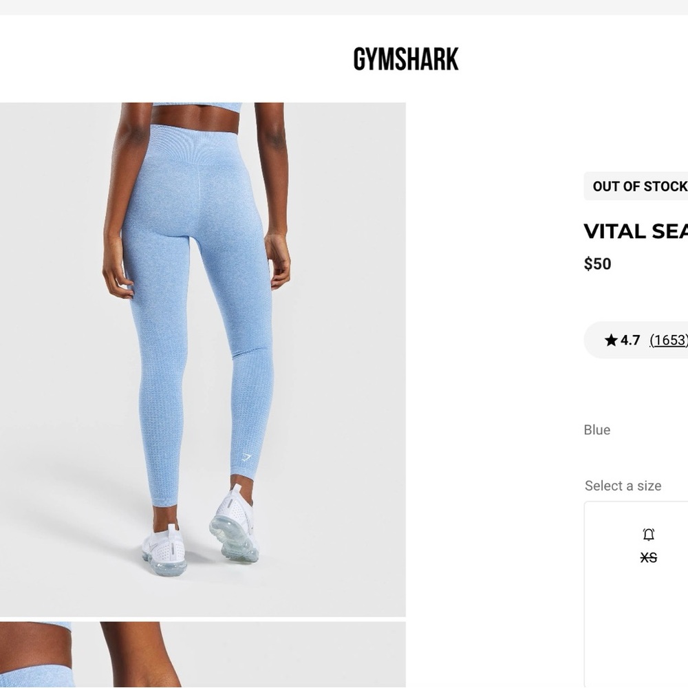 Gymshark Vital Seamless Light Blue Leggings
